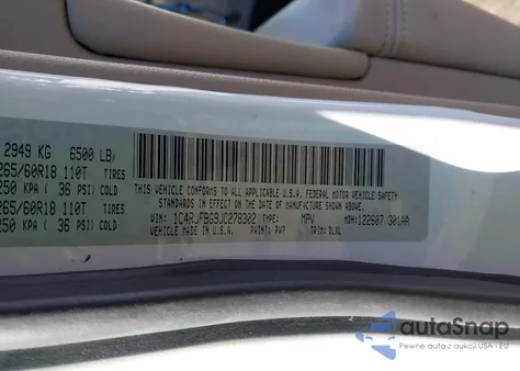 2018 Jeep Grand Cherokee Limited 4X4 z USA, uszkodzony, nr VIN 1C4RJFBG9JC278302